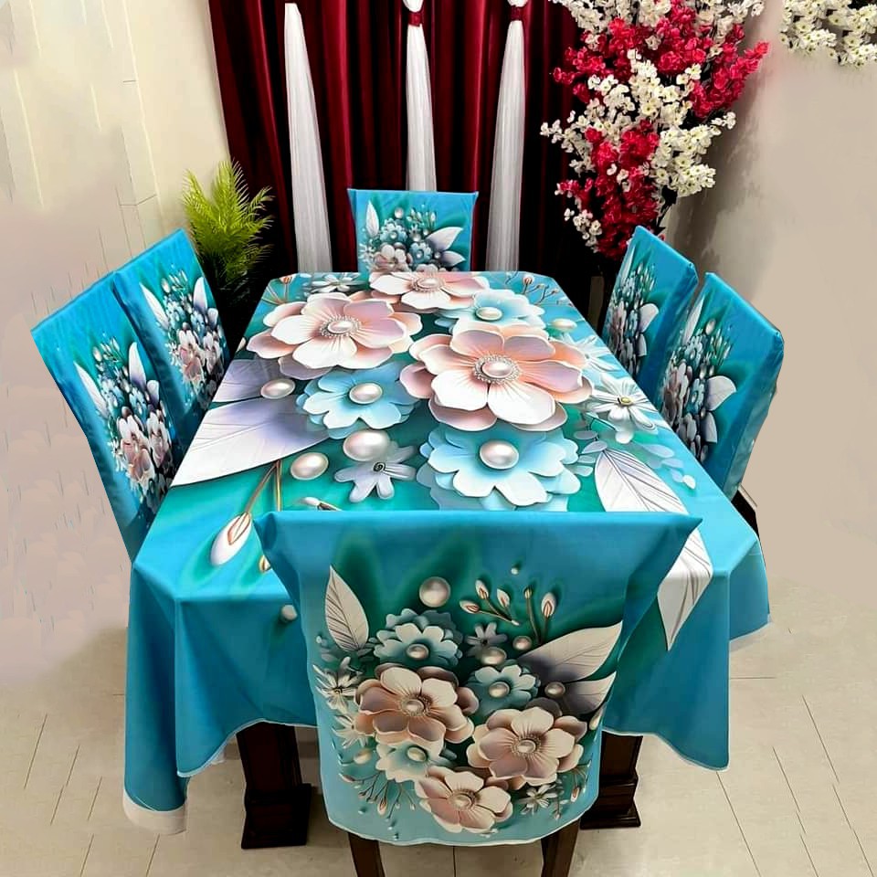 Premium 3D Print Table Cloth Set 1019